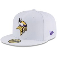Men's Minnesota Vikings New Era White Omaha 59FIFTY Fitted Hat 3155950